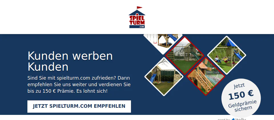Première vue de la page de parrainage de spielturm.com